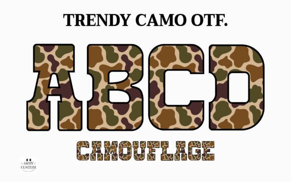 Trendy Camo Font for Web Design