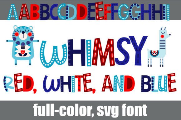 Whimsy Red, White, and Blue – A Color Font for Storytelling